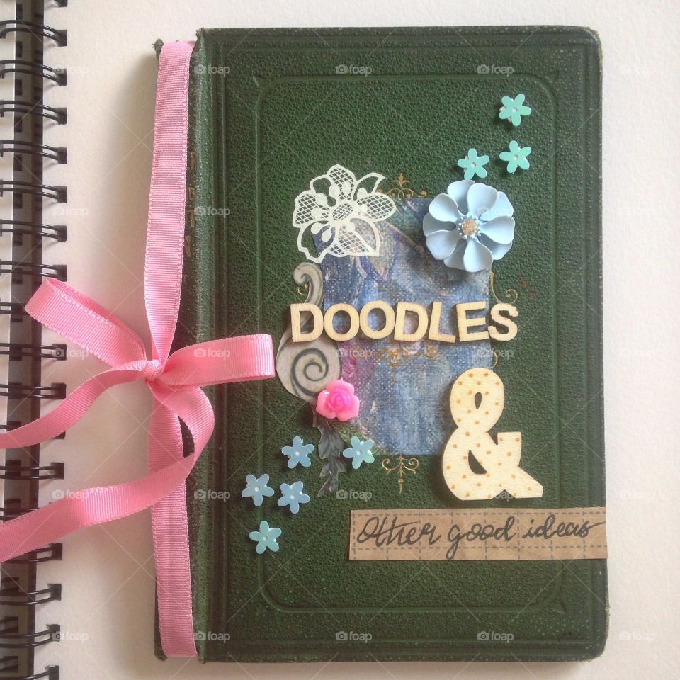 Doodles and other good ideas . Handmade doodle pad in an old vintage book cover 