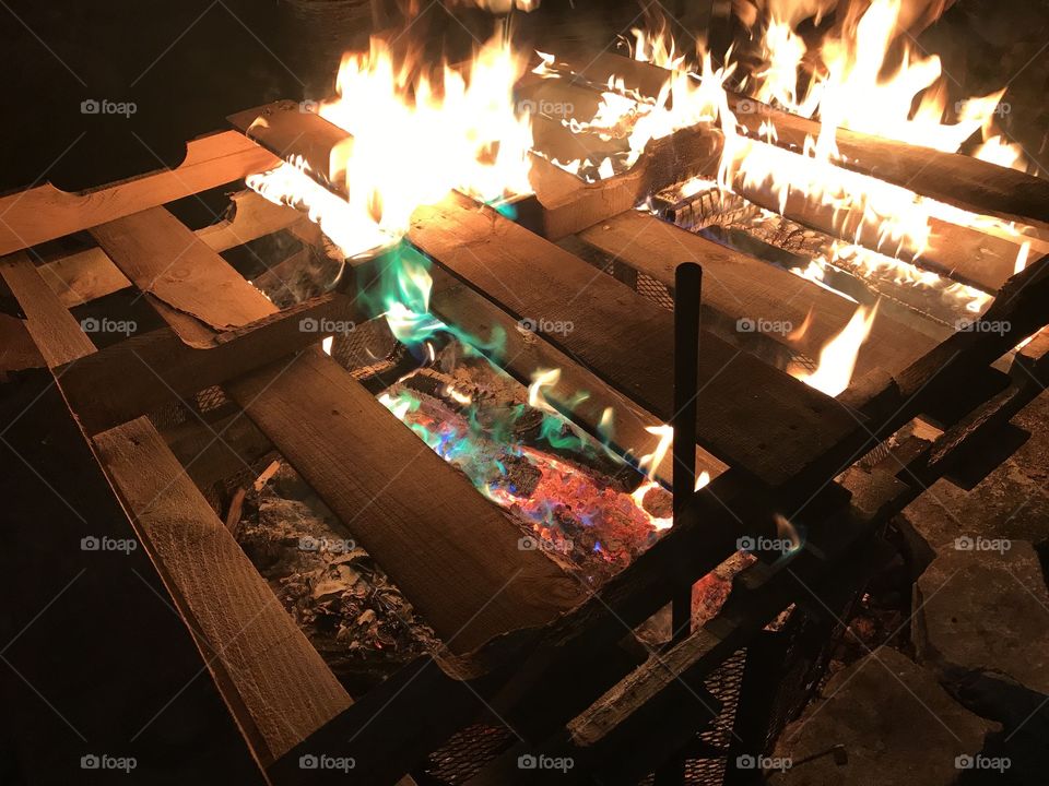 Big bonfire at the camper 