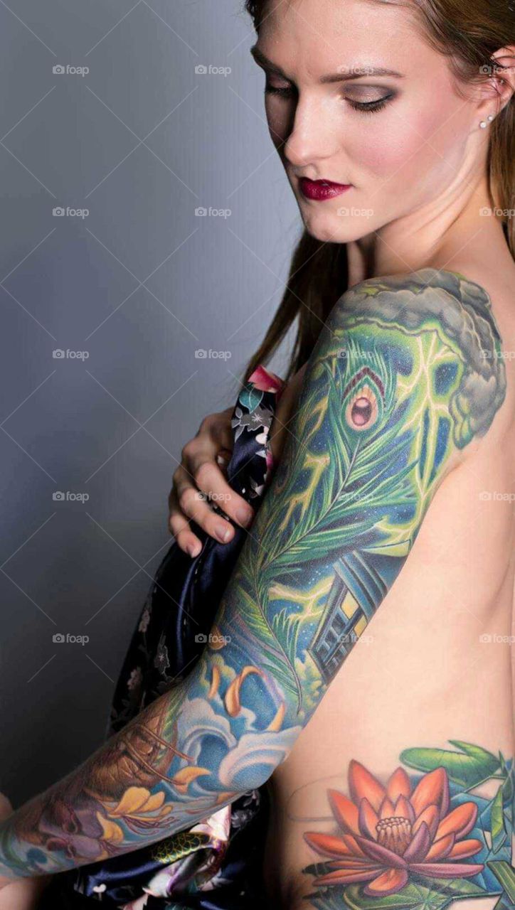 Arm art.  Full color full sleeve tattoo