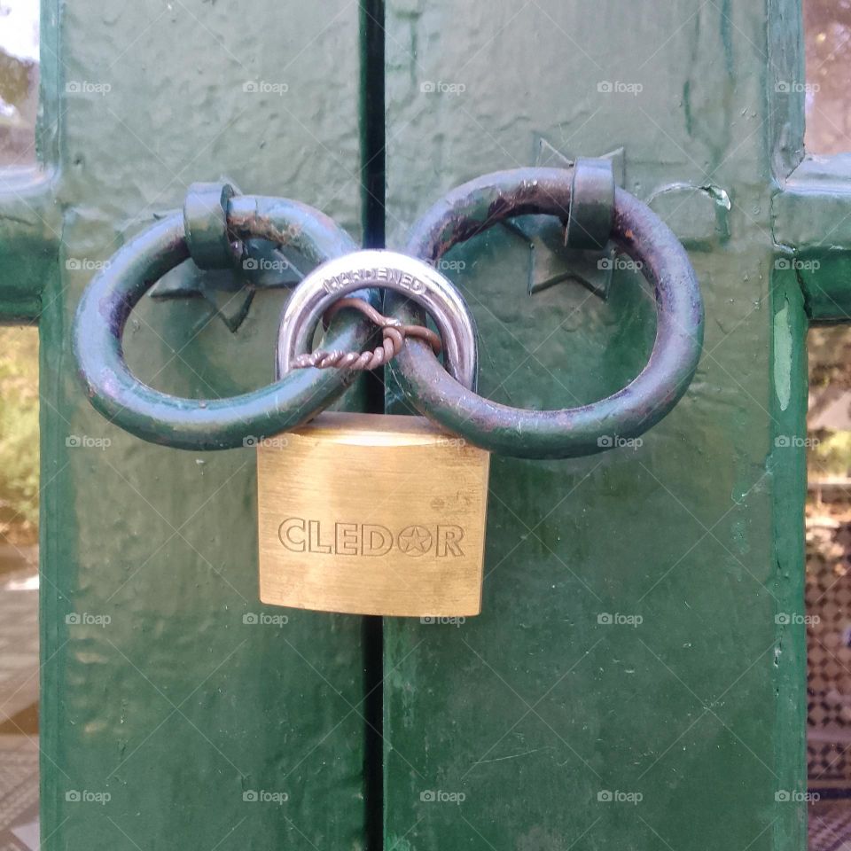 beautiful lock, nice green, nice door, marrakech city