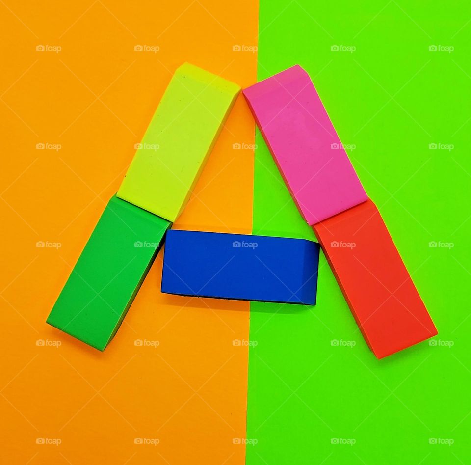 Colorful Rectangles spelling out the letter A