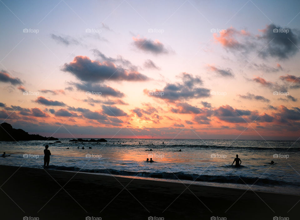 Sunset at La Punta in Puerto Escondido, Mexico