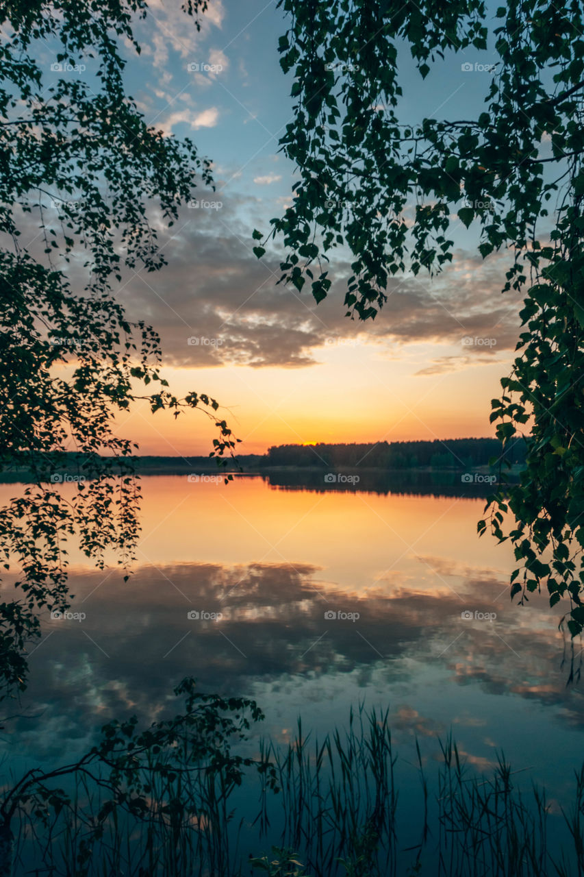 sunset on the lake