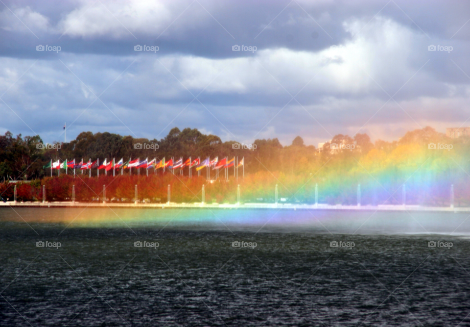 water lake colourful rainbow by kshapley