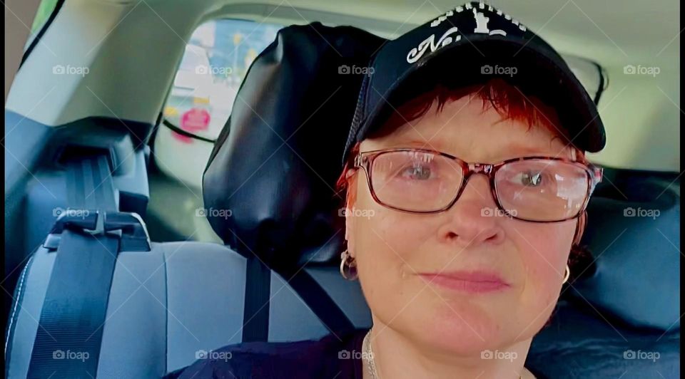 I, “Petra Schiller” a.k.a. “Maxine Firefox” a.k.a. “Maximiliane Feuerfuchs” am riding home to “Newtown Creek” in LIC in style today and am about to be dropped off at my destination. 2023. Hypnotic Productions