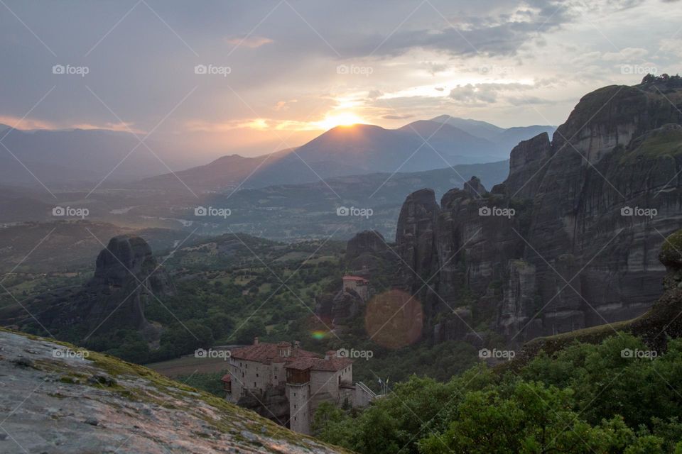 Sunset at Meteora