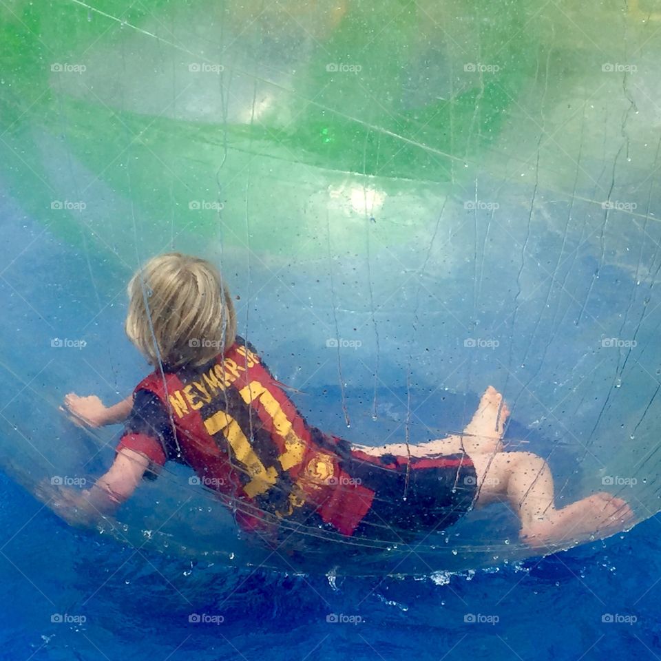 Water fun / inside the inflatable ball
