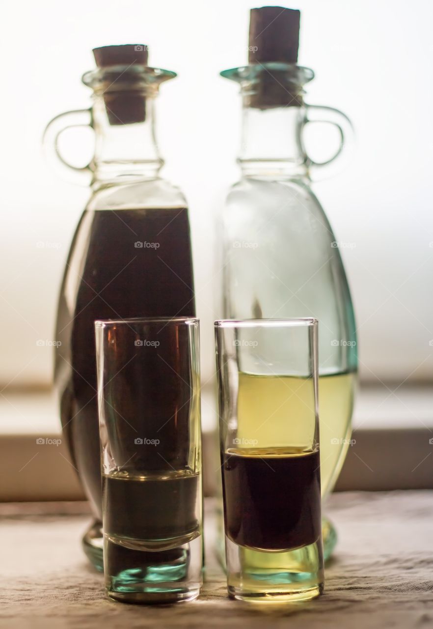 Could be Liqour and Vinegar 