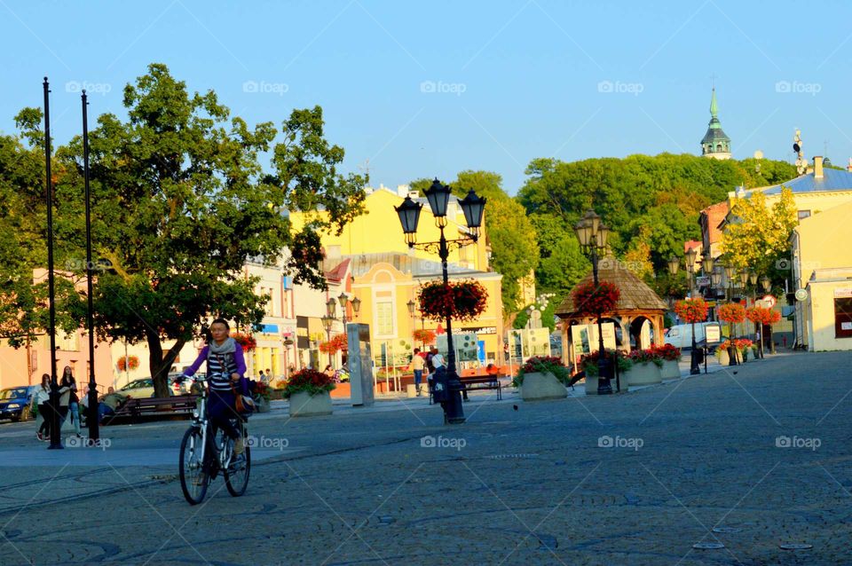 People in the city in Poland