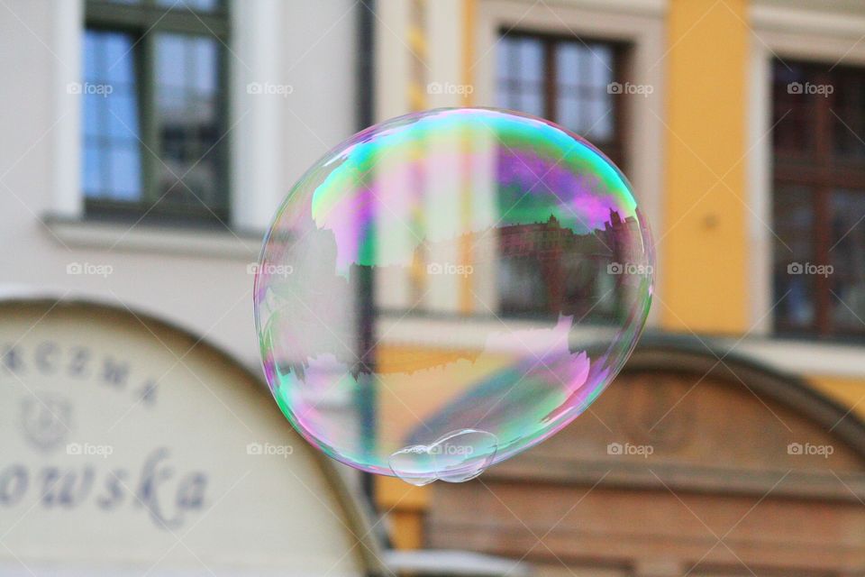 Wrocław reflected in a soap bubble!