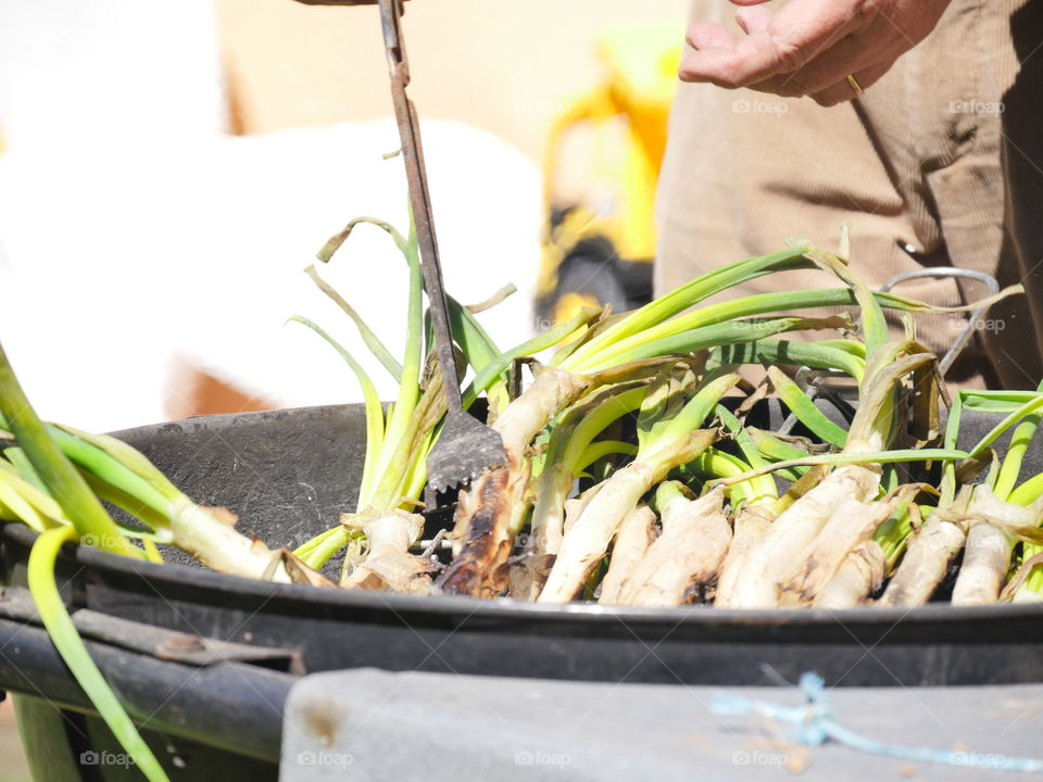 barbecue vegetables outdoors