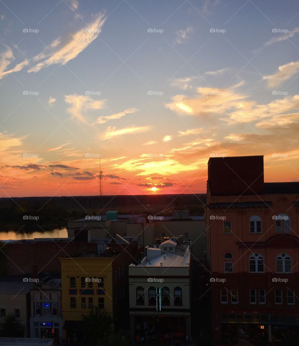 Sunset in downtown Wilmington 