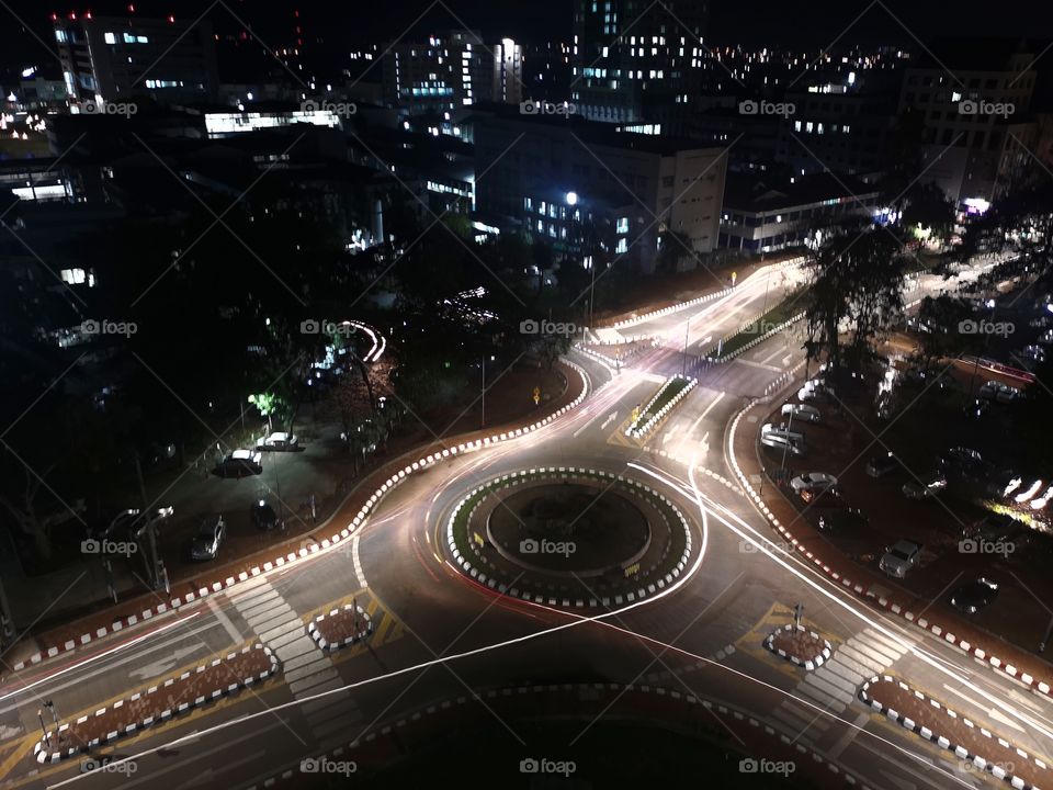 Top view of long light at night