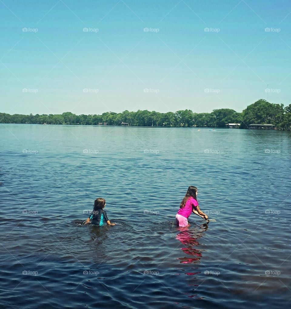 Kids Swimming in Lake / Summer Fun