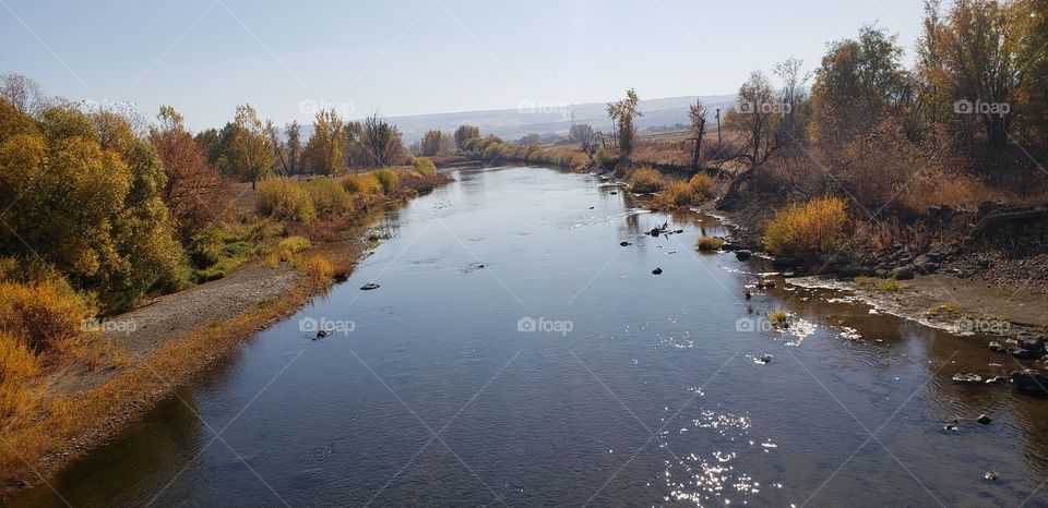 A picture of the river in Midvale, Idaho.