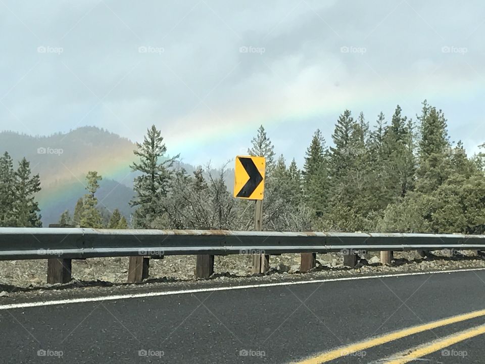 Rainbow along the road