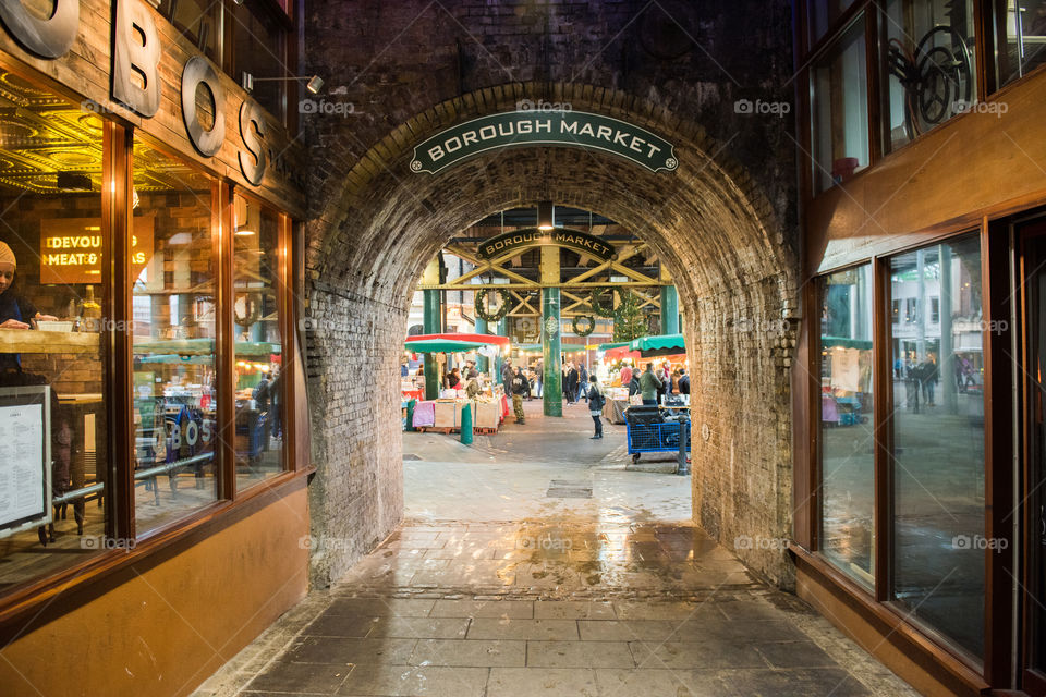 The popular Food market Borough Market in London.