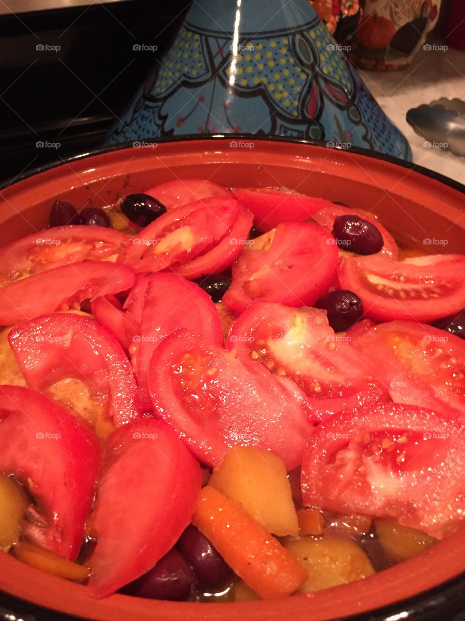 Tomatoes olives tagine