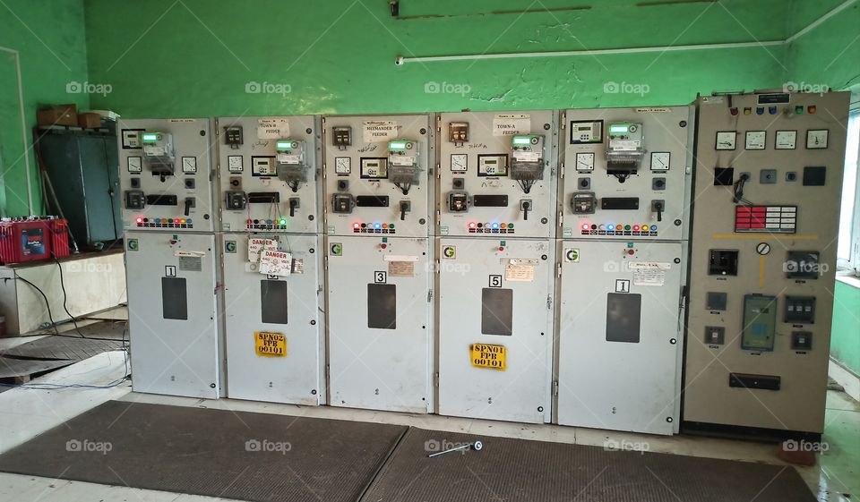 11kv Switch Gear Panel board Control  Room  of a Power Recieving Sub Station (2*6.3 MVA capacity -33/11kv - 3phase ; 50Hz) at a town in Kashmir Valley