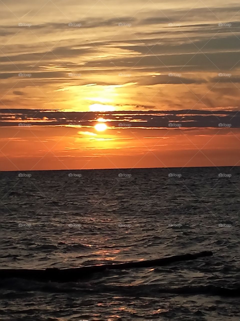 Sunset of erie lake