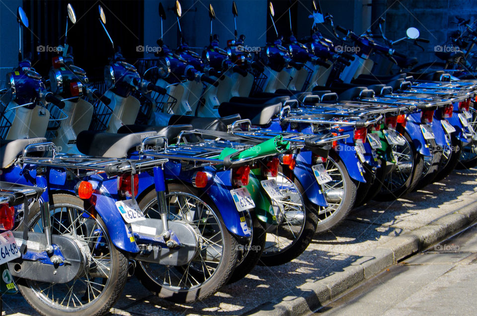 blue white bike japanese by hugo