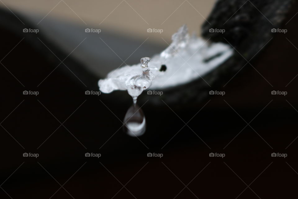 Waterdrop from melting ice