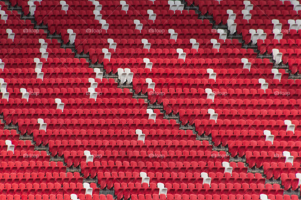 Stadium seat view, a day tour to explore the famous stadium in town, mostly in red and some in white, they are neat and clean