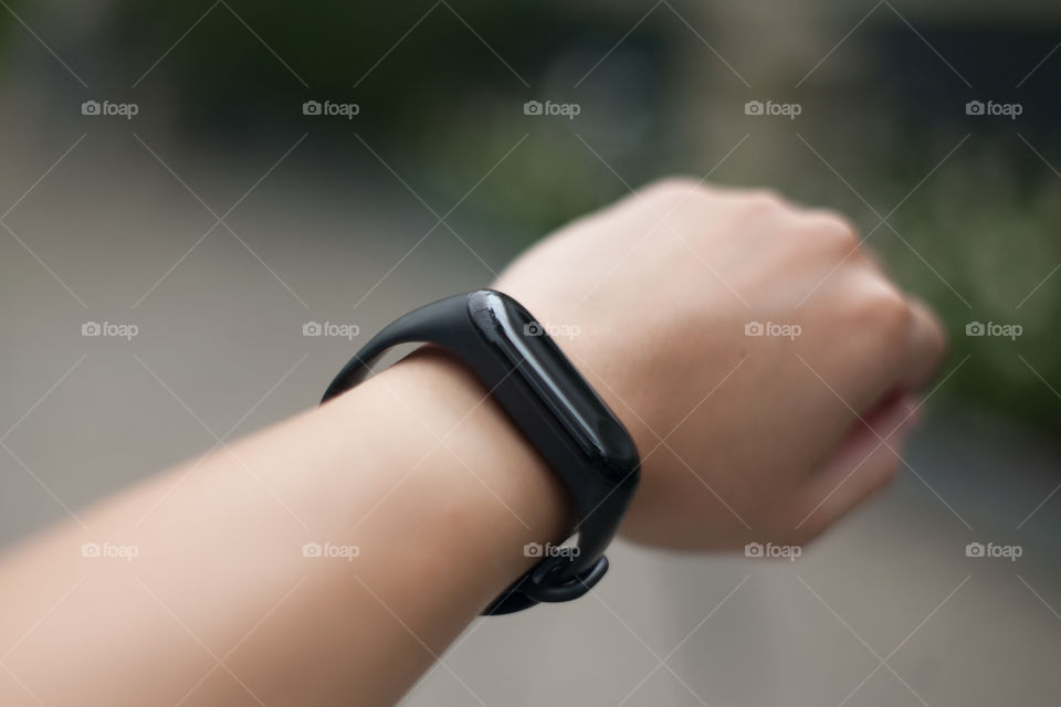 Closeup of smart watch on the wrist