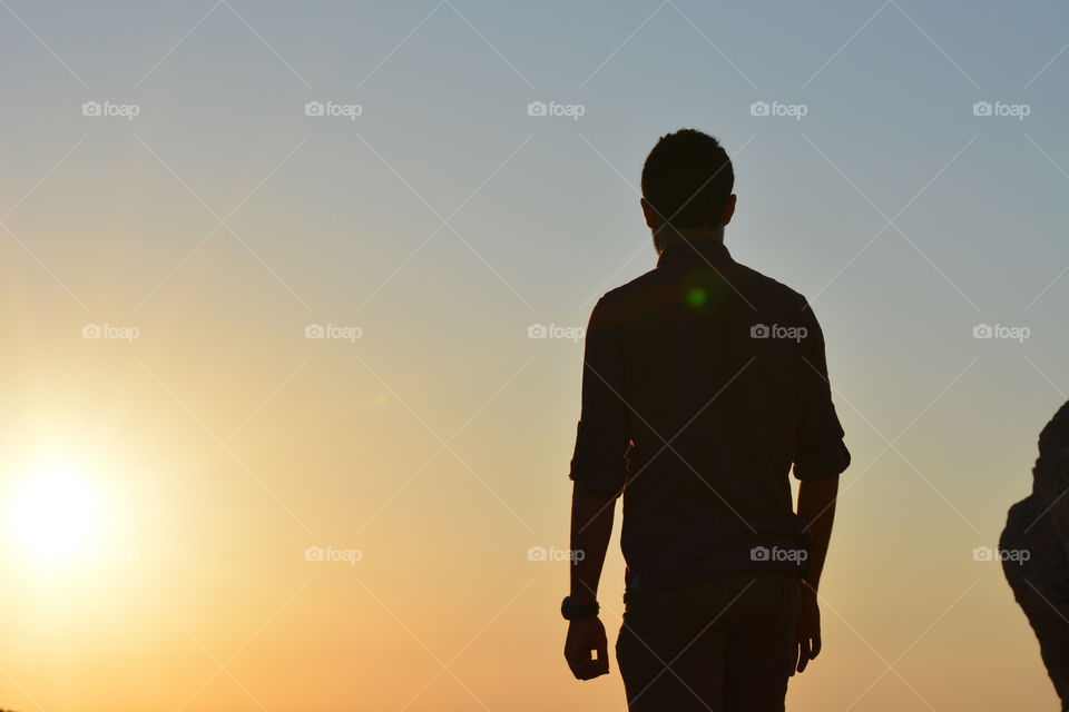 Sunset, Man, Sun, People, Silhouette