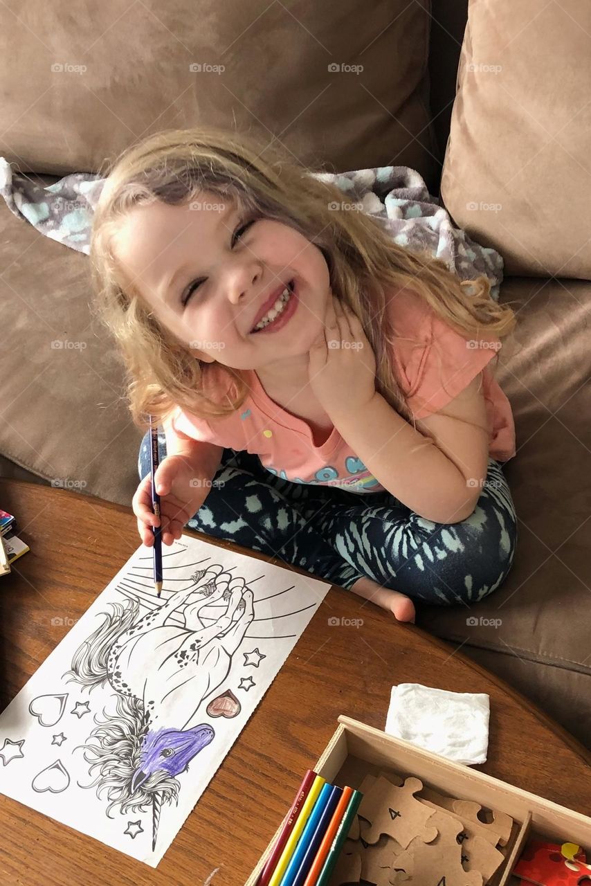 My daughter loves coloring. It’s her favorite thing to do!