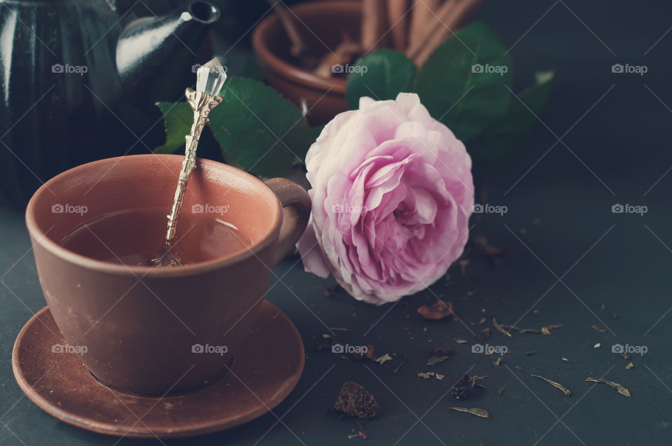 Tea with flowers
