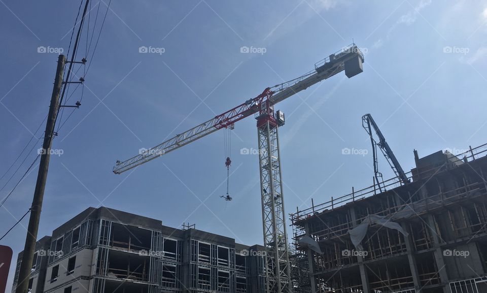 Crane in downtown Savannah Georgia. 