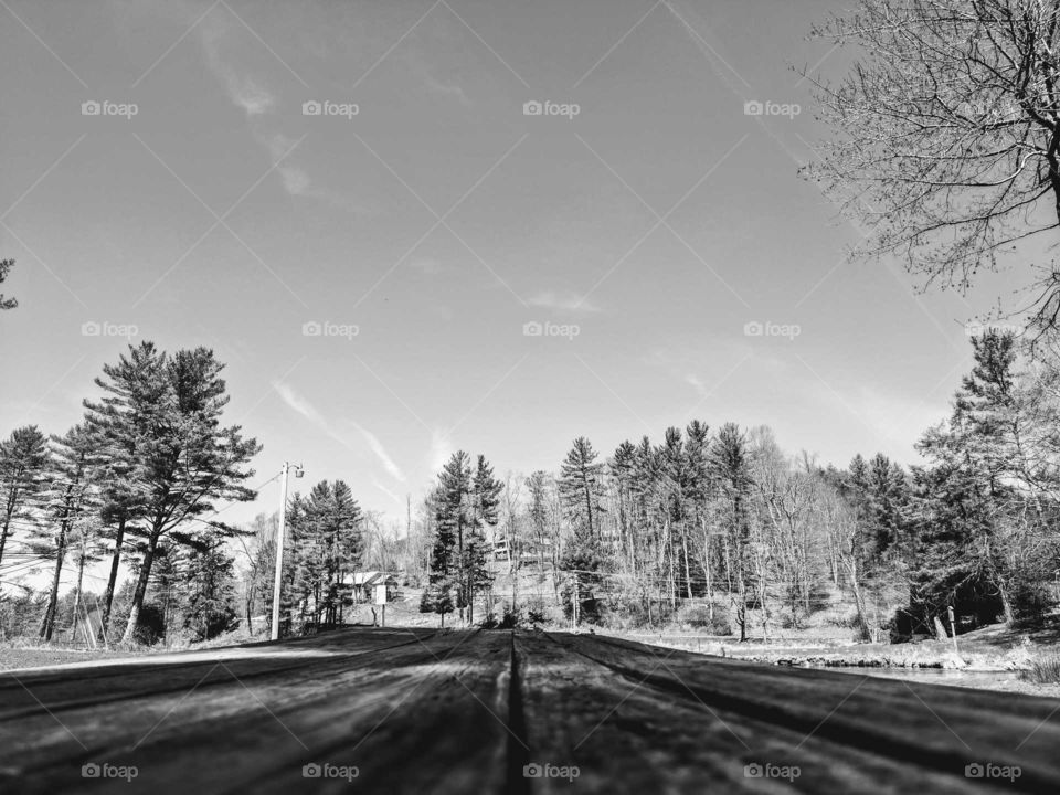 Picnic Table Perspective of the Mill Pond in Banner Elk, North Carolina, USA