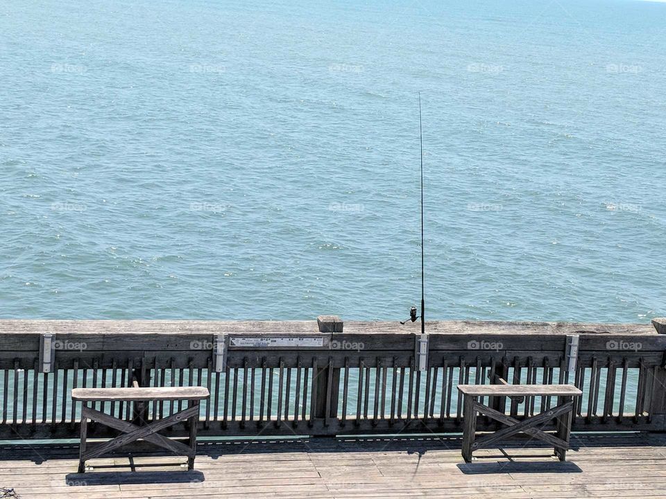 A picture of the fishing bank from the pier of Folly Beach, SC.