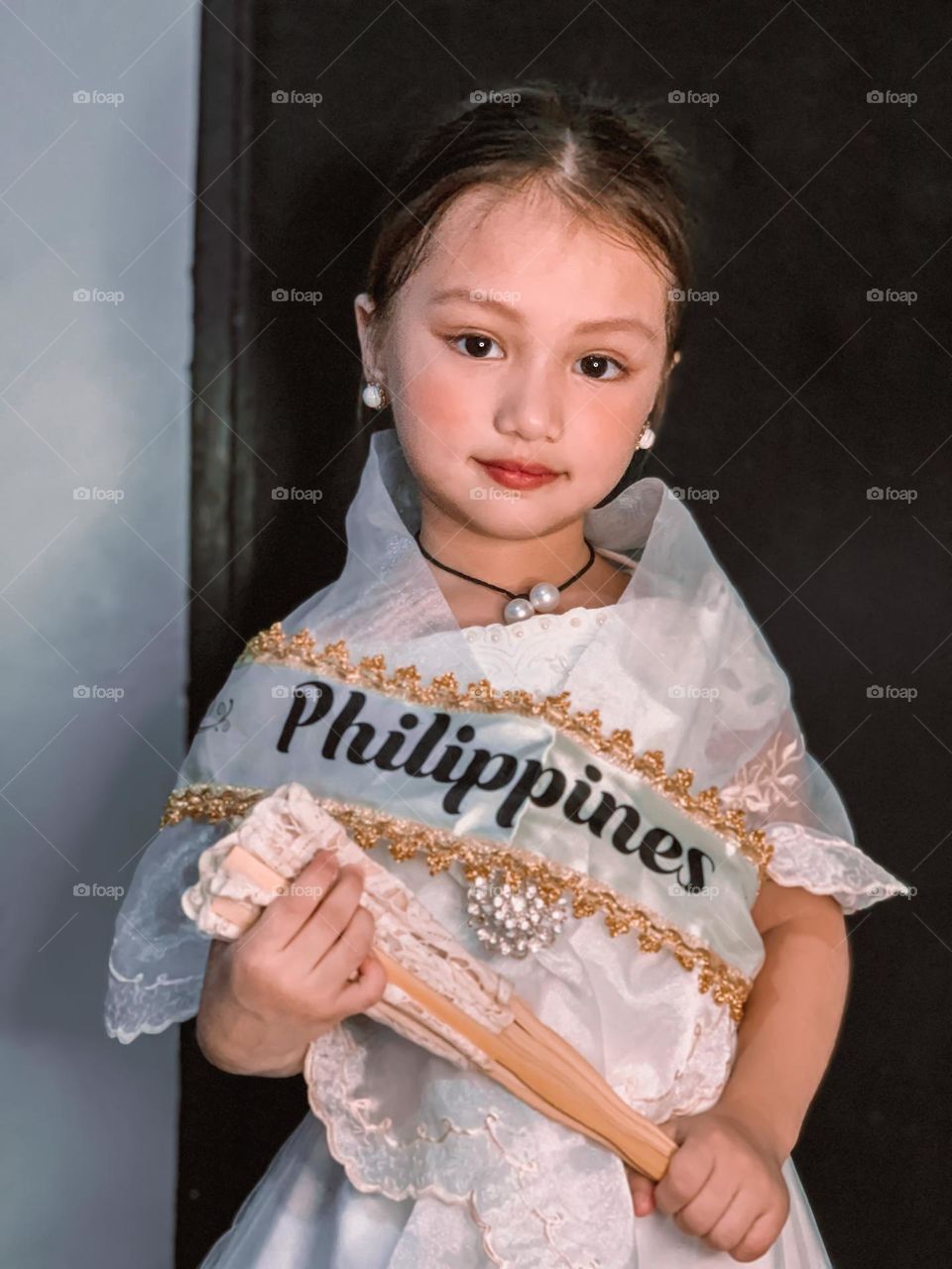 Young filipina girl wearing filipiñana attire 🥹