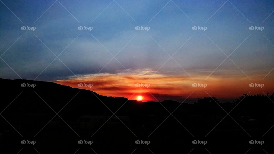Smokey Red Sunset Moab Utah