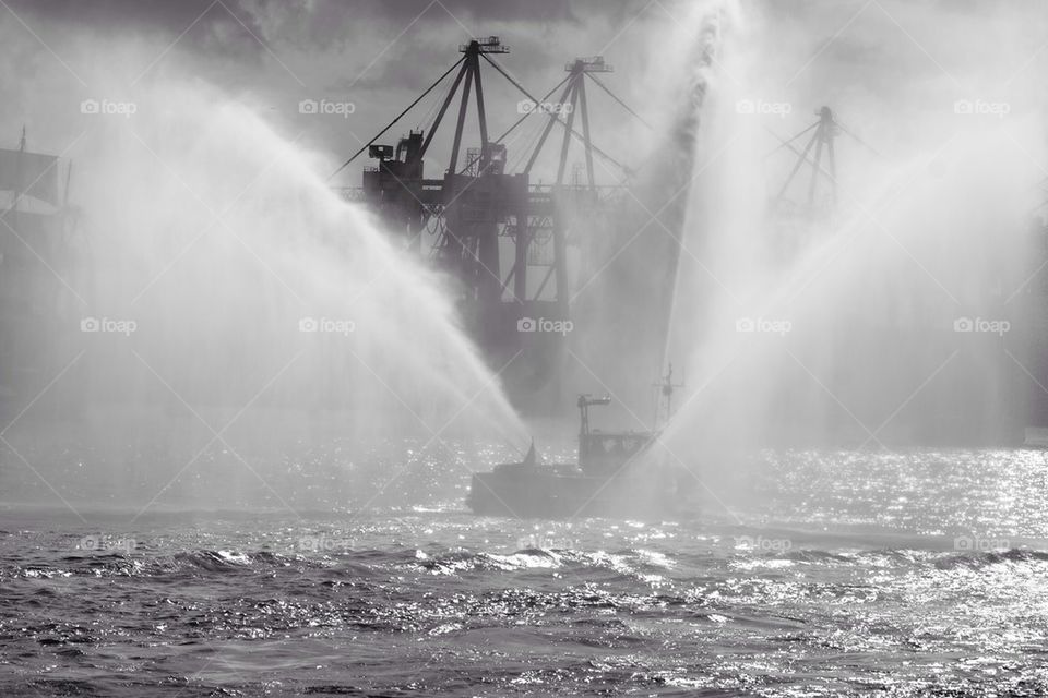 Firefighter on the river