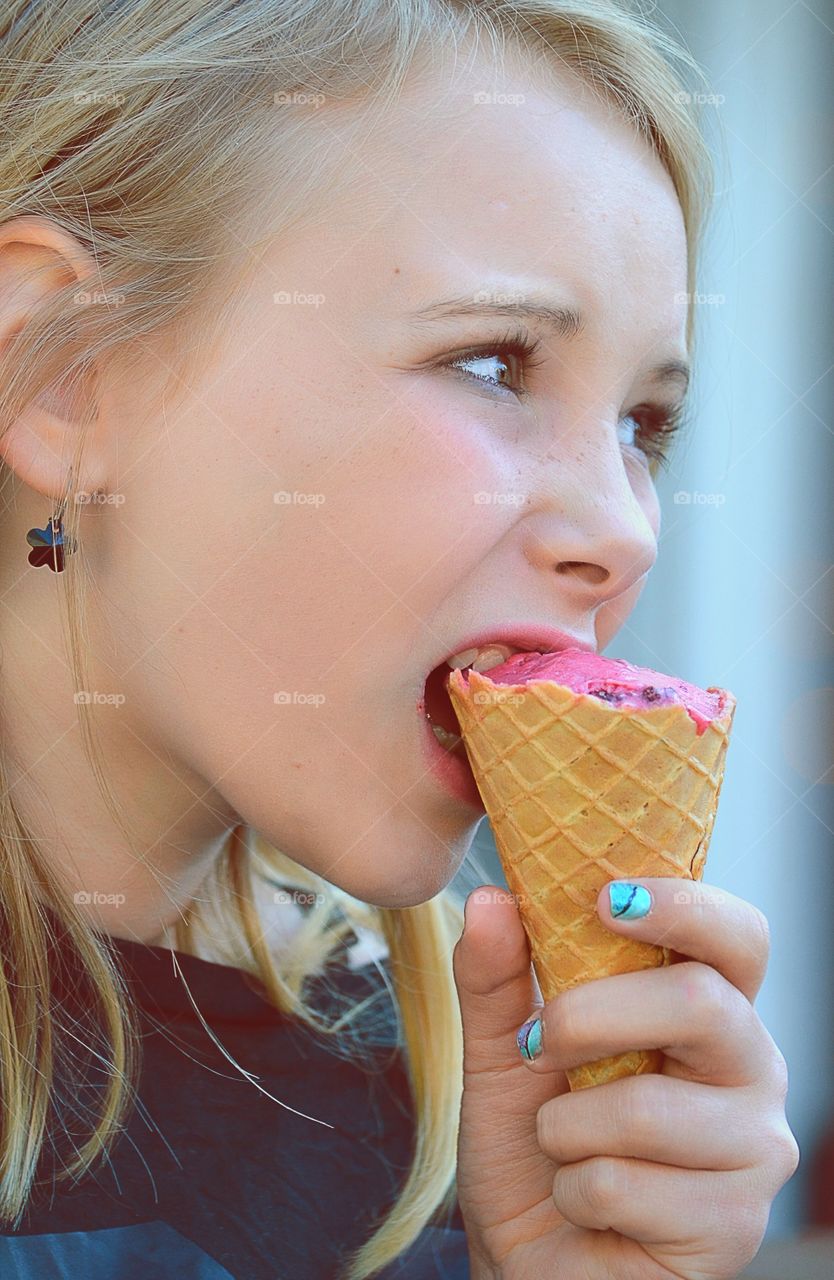 Eating ice cream