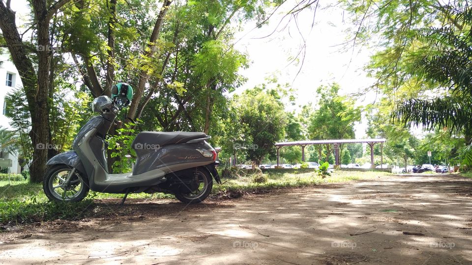 Motorcycle on roadside