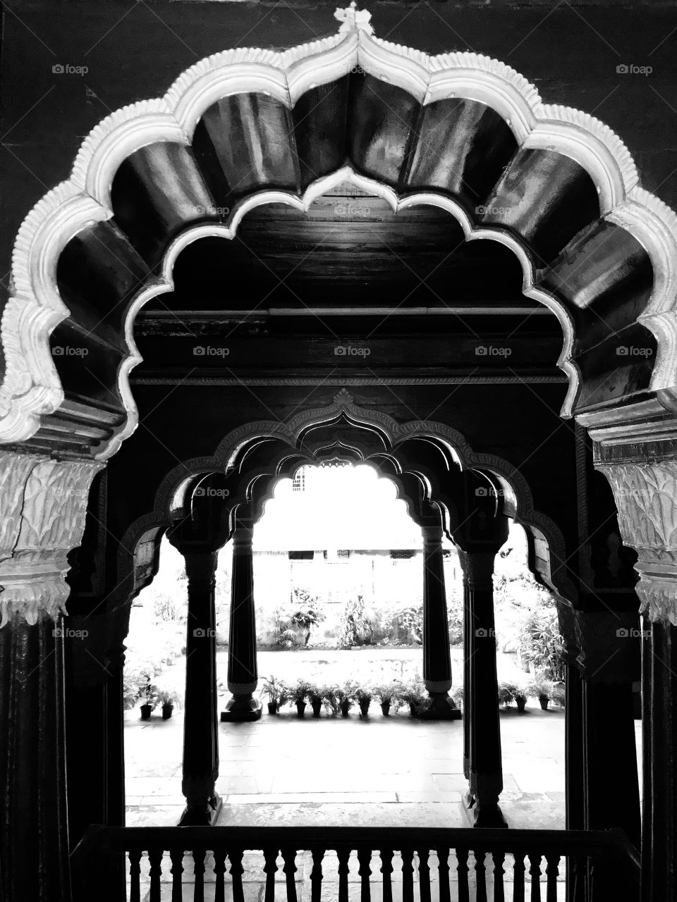 Ancient place in bangalore. Beautifully shot. Black and White. Perfect pattern.