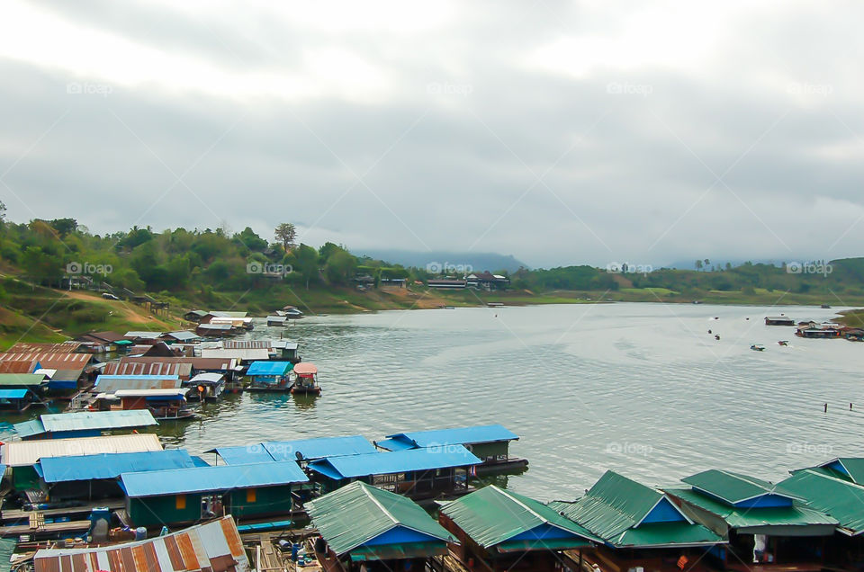 The beauty of Khao Laem reservoir in Kanchanaburi , Thailand.Thailand.