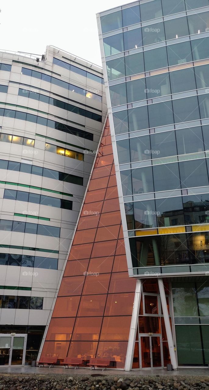 Three glass buildings🏢