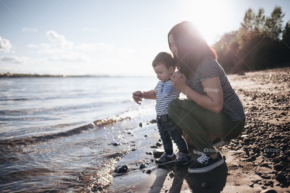 Family on the beach