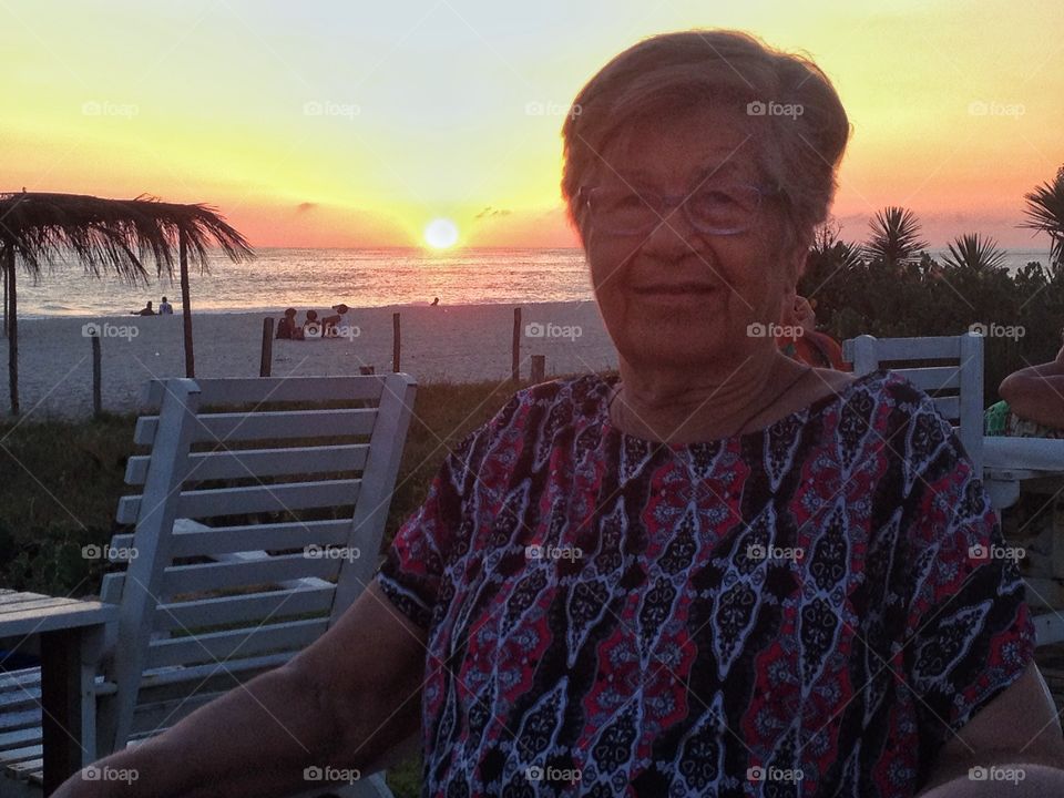 Grandma enjoying the sunset