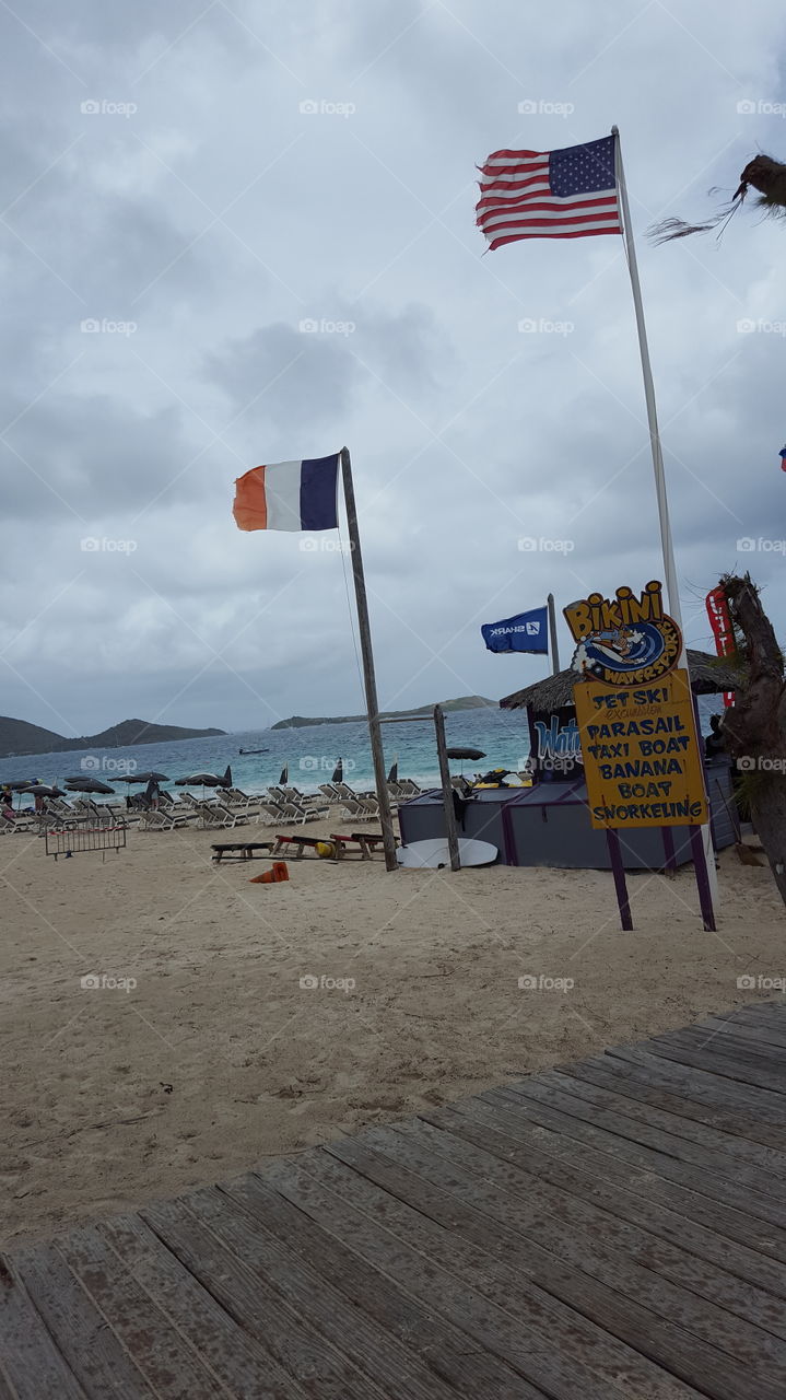 The flags on the island of St Thomas