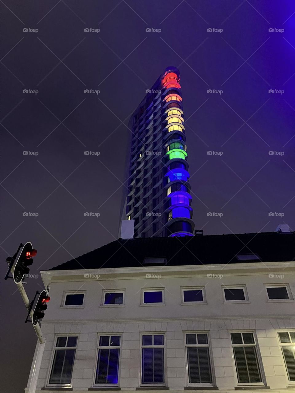 Twinkling Lights on high rise flats 