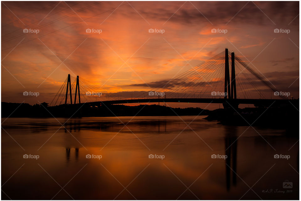 Golden hour before Sunrise at Jindo beach, South Korea