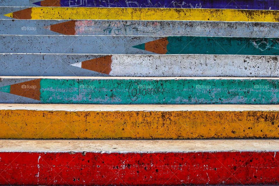 steps with colors