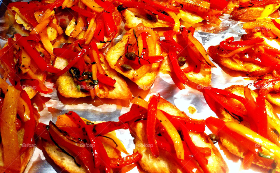 red peppers basil bruschetta by percypiglet