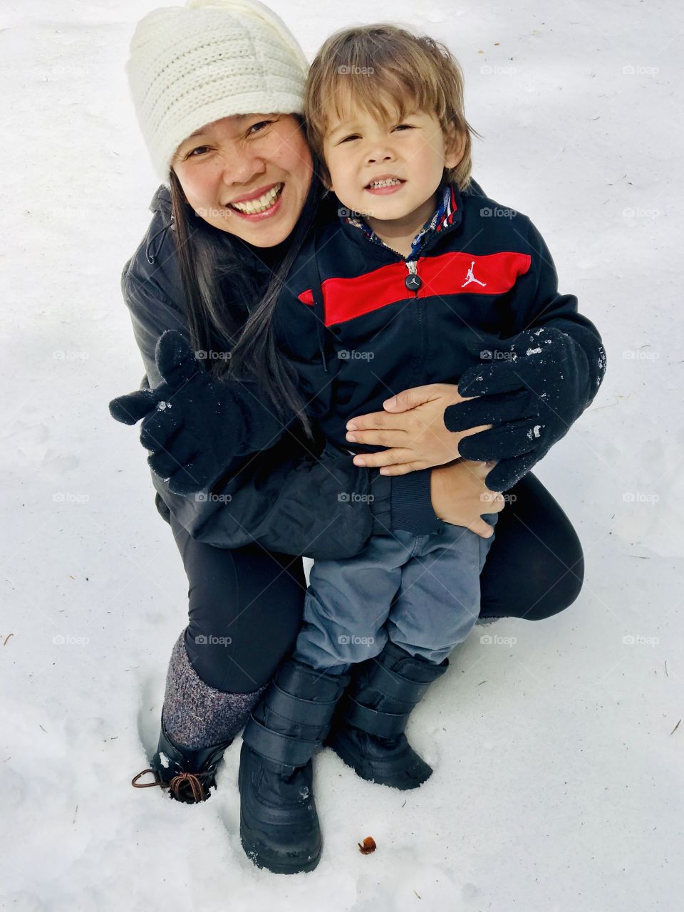 Mommy and Buddy on the snow ⛄️